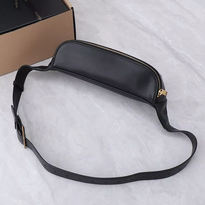 Cheap Saint Laurent Classic Monogram Belt Bag In Lambskin Black Gold 0113