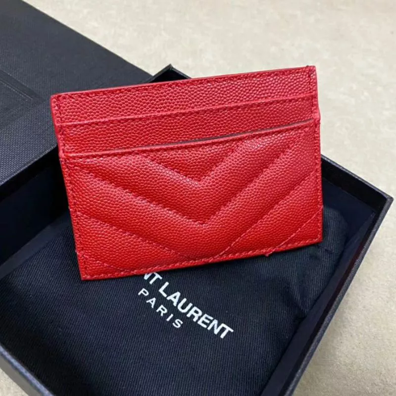 Cheap Saint Laurent Monogram Card Case In Grained Matelasse Leather Red Gold 0119