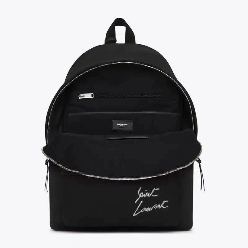 Cheap Saint Laurent City Backpack In Logo Signature Canvas Black 0130