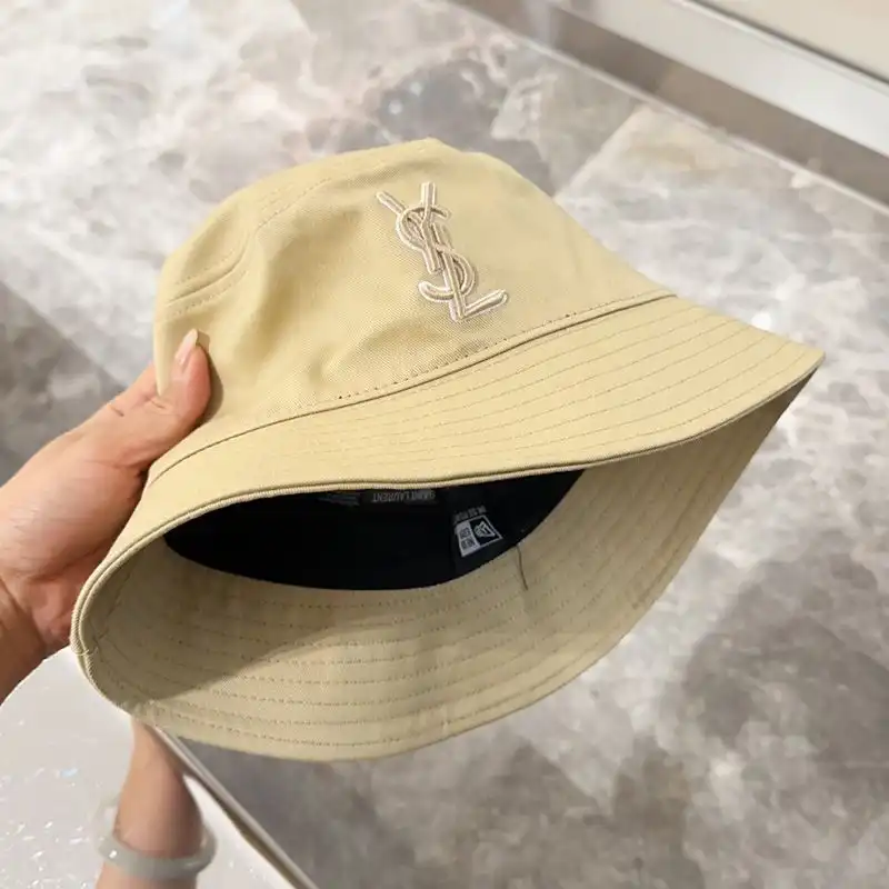 Cheap Saint Laurent x New Era Cassandre Bucket Hat In Canvas Yellow 0131