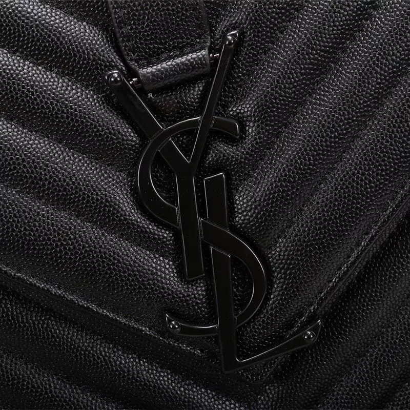 Cheap Saint Laurent Large Envelope Chain Bag In Textured Matelasse Leather Black 0112