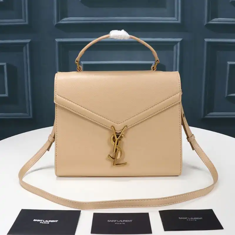 Cheap Saint Laurent Medium Cassandra Top Handle Bag In Grained Leather Apricot Gold 0125