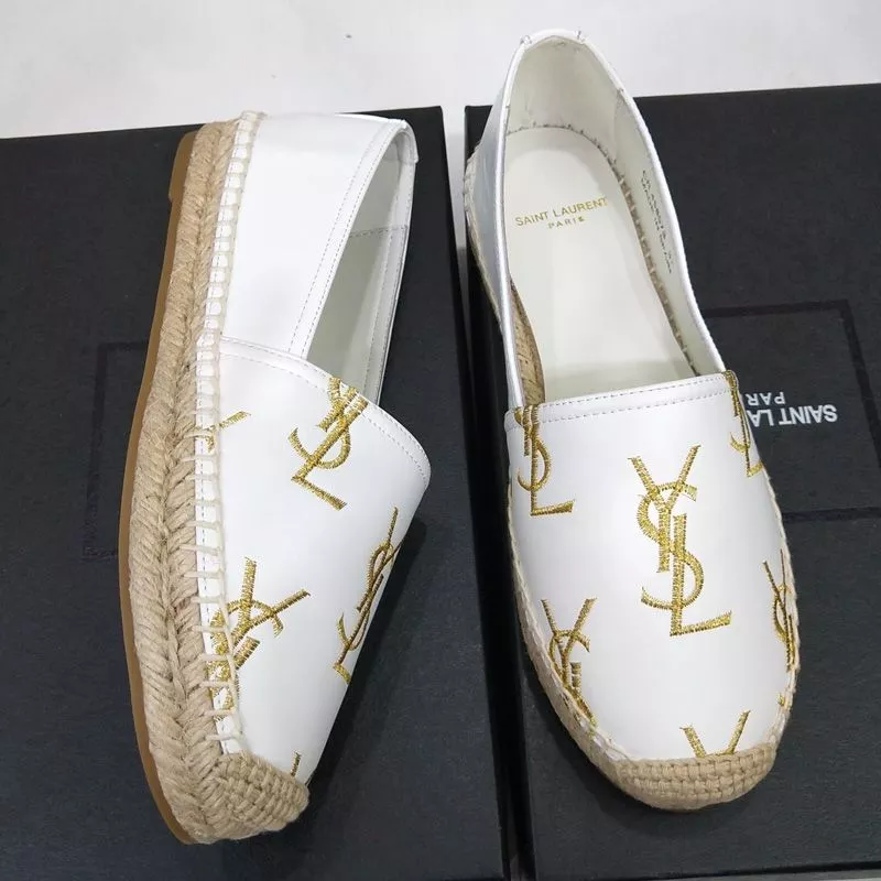 Cheap Saint Laurent Monograms Espadrilles Women Smooth Leather White 0117