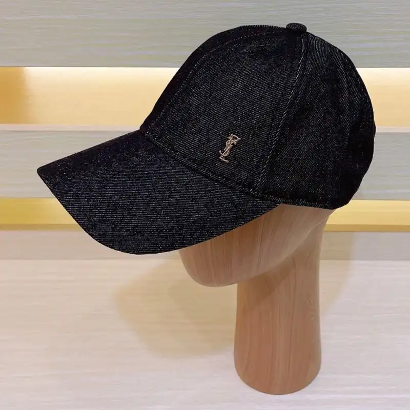 Cheap Saint Laurent Cassandre Baseball Cap In Denim Black 0122