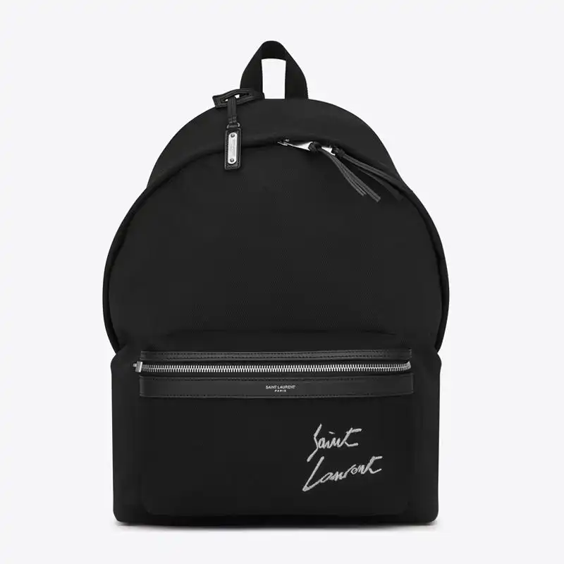 Cheap Saint Laurent City Backpack In Logo Signature Canvas Black 0130