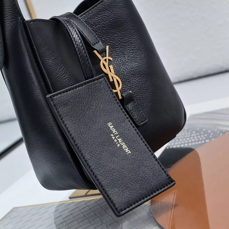 Cheap Saint Laurent Mini Le 5 A 7 Supple Bag In Grained Leather Black Gold 0113