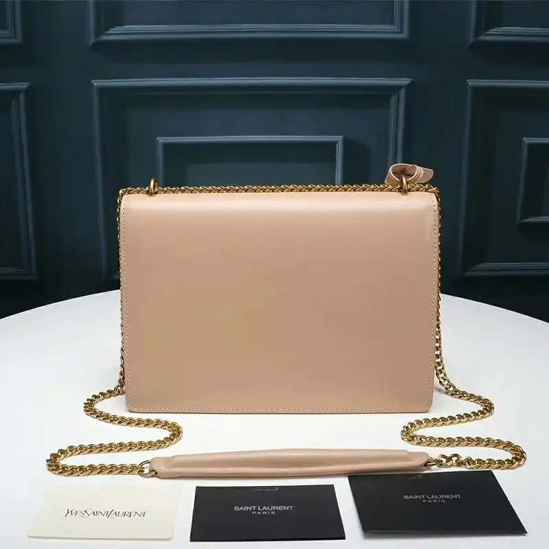 Cheap Saint Laurent Medium Sunset Chain Bag In Leather Apricot Gold 0129