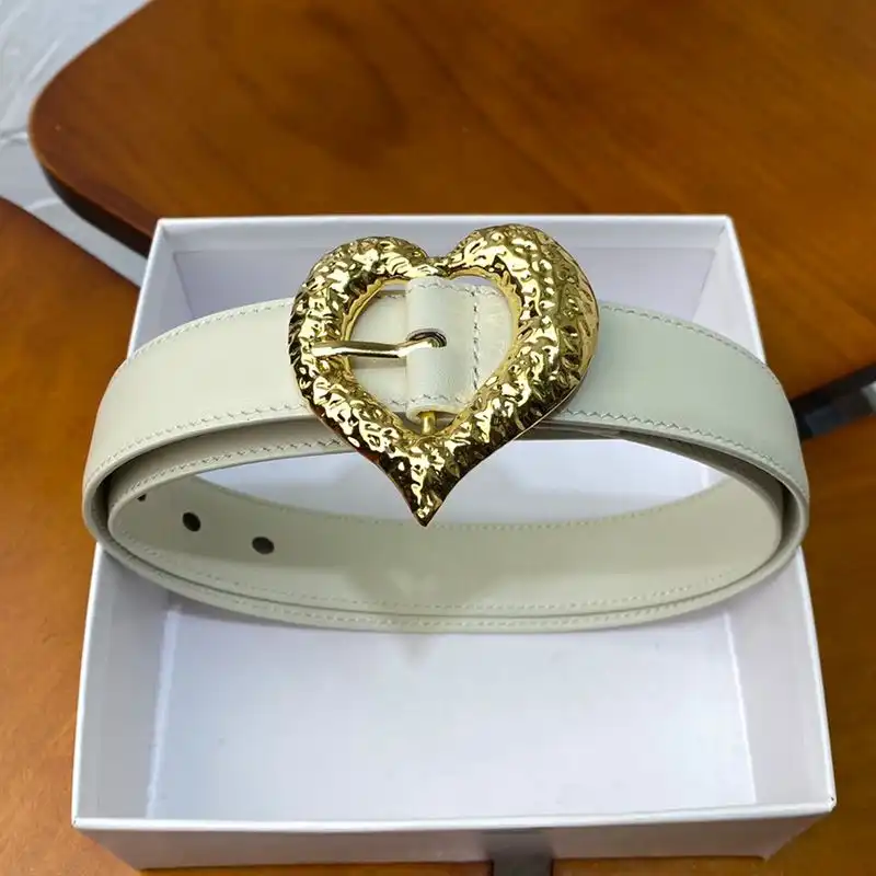 Cheap Saint Laurent Heart Belt In Nappa Leather White Gold 0203