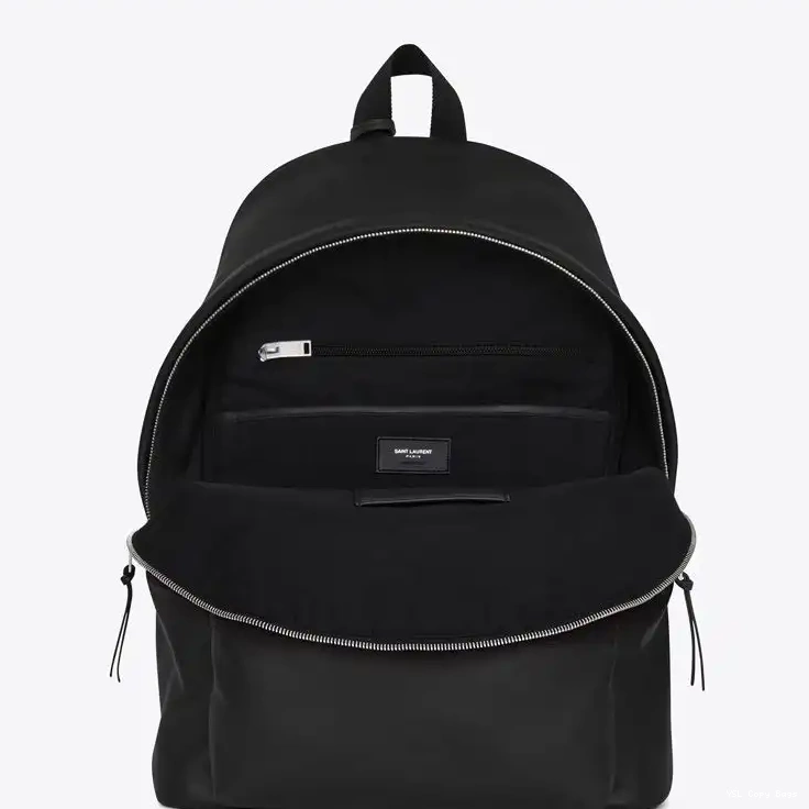 Cheap Black Saint City In Laurent Leather Backpack Matte 0221