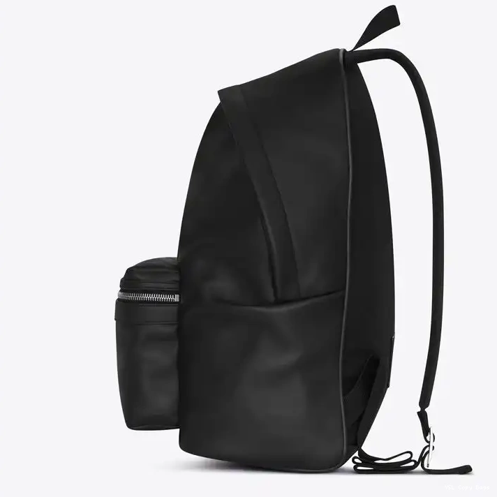 Cheap Black Saint City In Laurent Leather Backpack Matte 0221