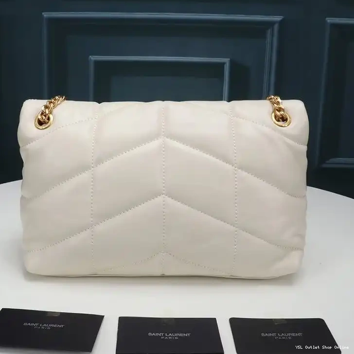 Cheap Quilted White Loulou Bag Saint Small Laurent Puffer Gold In Lambskin 0210