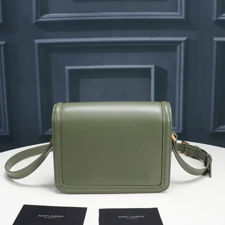 Cheap Gold Green Laurent Saint Box Satchel Small Solferino In Leather 0213