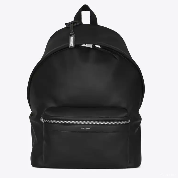 Cheap Black Saint City In Laurent Leather Backpack Matte 0221