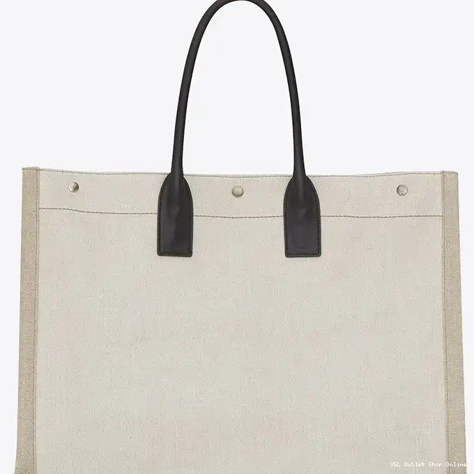 Cheap Tote Linen And Rive Leather Saint White Laurent In Gauche 0215