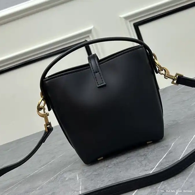 Cheap Le Bag Mini Saint 37 Leather Shiny Laurent In Bucket Black 0213