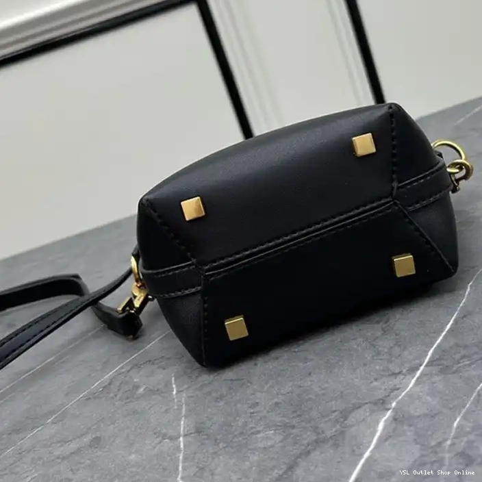 Cheap Le Bag Mini Saint 37 Leather Shiny Laurent In Bucket Black 0213