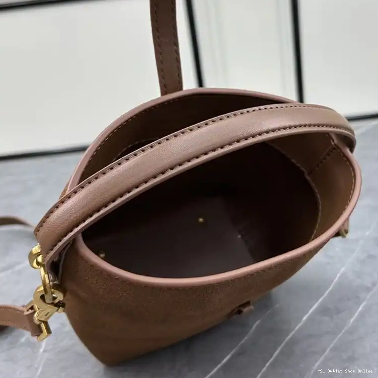 Cheap Suede In Brown Bucket Laurent Saint 37 Le Bag Mini 0215