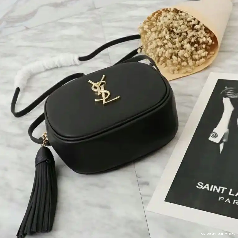 Cheap Blogger In Saint Leather Bag Laurent Gold Black 0222