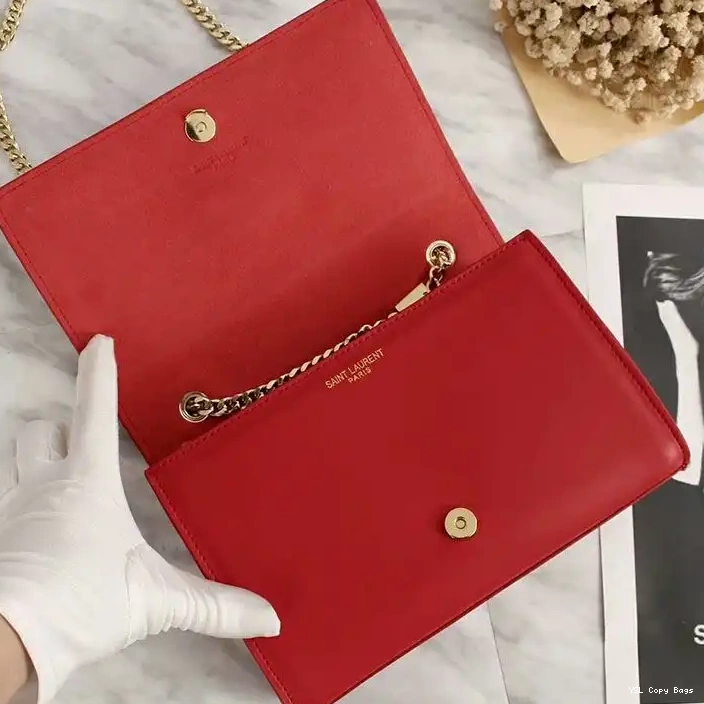 Cheap Saint Leather Laurent Bag Kate Red Medium Chain In Gold 0223