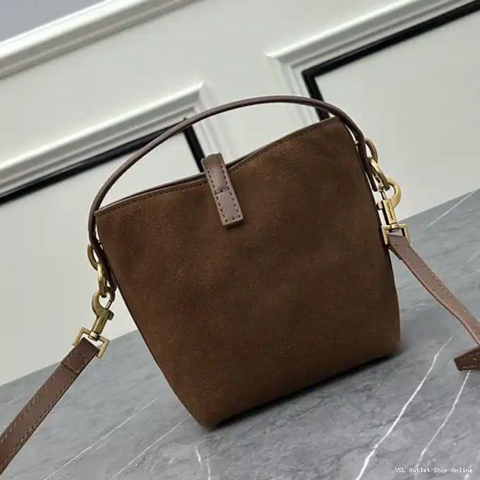 Cheap Suede In Brown Bucket Laurent Saint 37 Le Bag Mini 0215