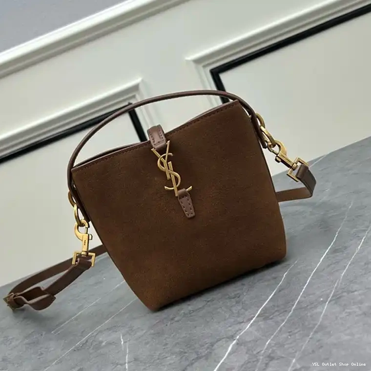 Cheap Suede In Brown Bucket Laurent Saint 37 Le Bag Mini 0215