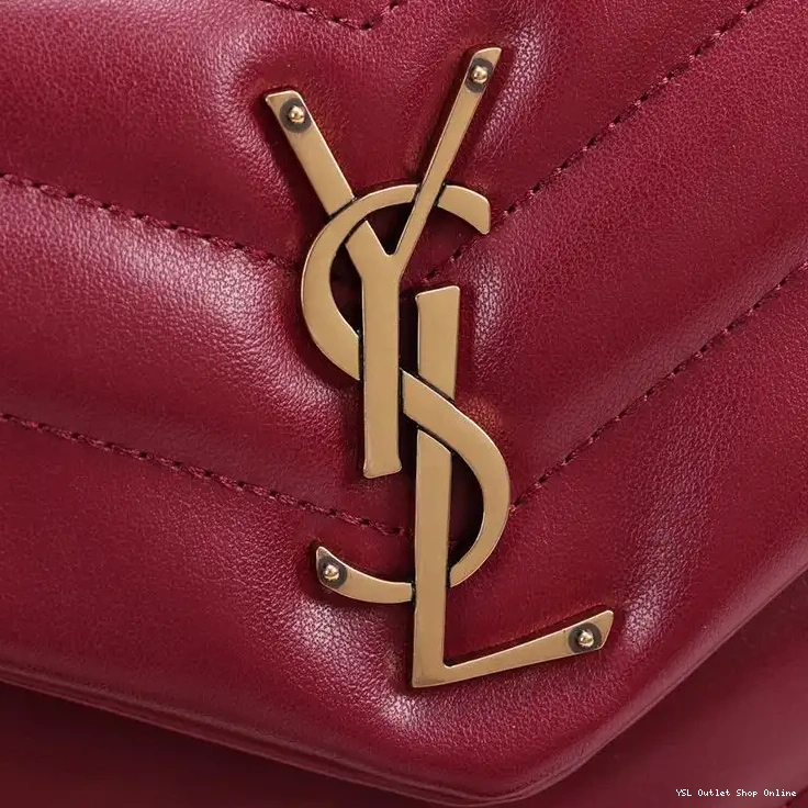 Cheap In Leather Small Matelasse Chain Red Saint Laurent Bag Y Loulou Gold 0225